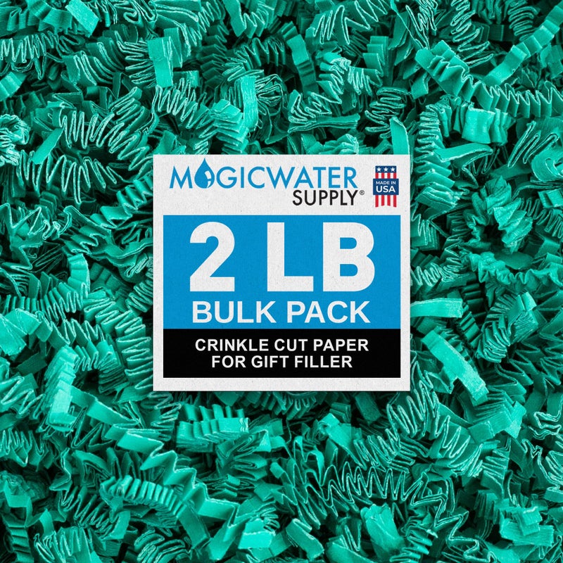 MagicWater Supply MagicWater Crinkle Cut Paper for Gift Baskets - 2LB - Teal - Perfect for Shredded Paper Filler, Basket Filler, Gift Boxes, Bridesmaid Gifts, Christmas Stuffers & More â€“ Ideal for All Occasions - Image 1